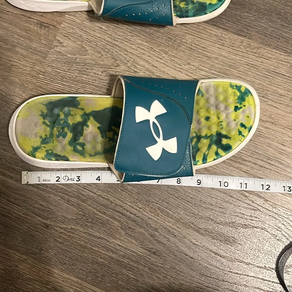 Under Armour Ignite Pro Green Slides Slip On Shoes Size 10
